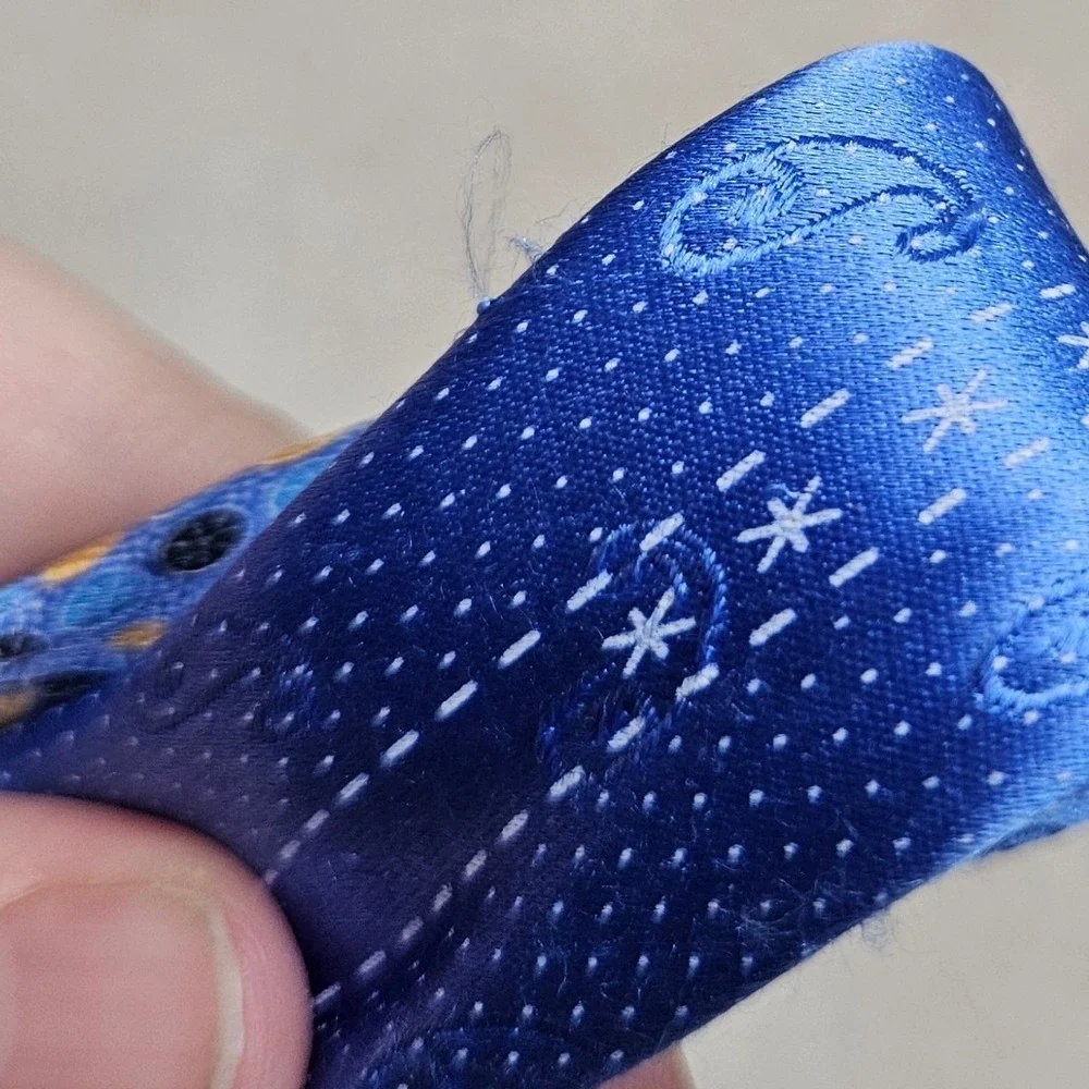 Ermenegildo‎ Zegna Quindici Tie Mens OS Blue Geometric Mosaic Silk Made in Italy